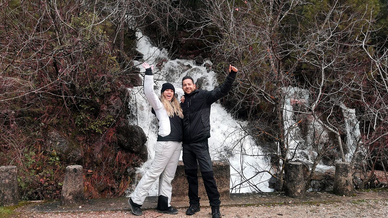 Cascadas que van apareciendo en el parque